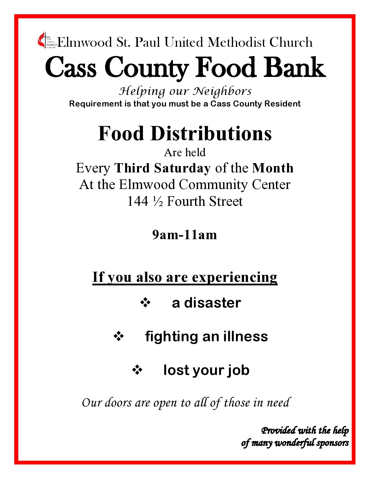 Advertisement for Food bank 2019 page0001