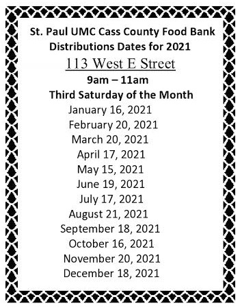 food bank distribution dates