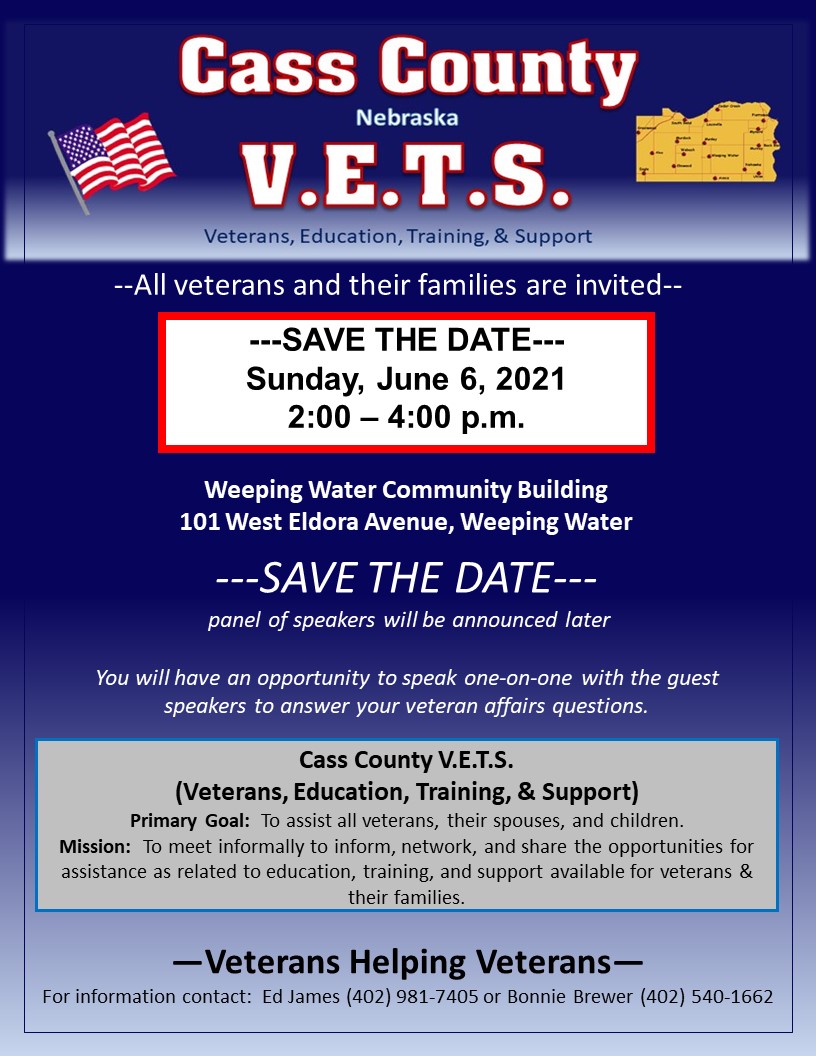 Cass County VETS June Save the Date