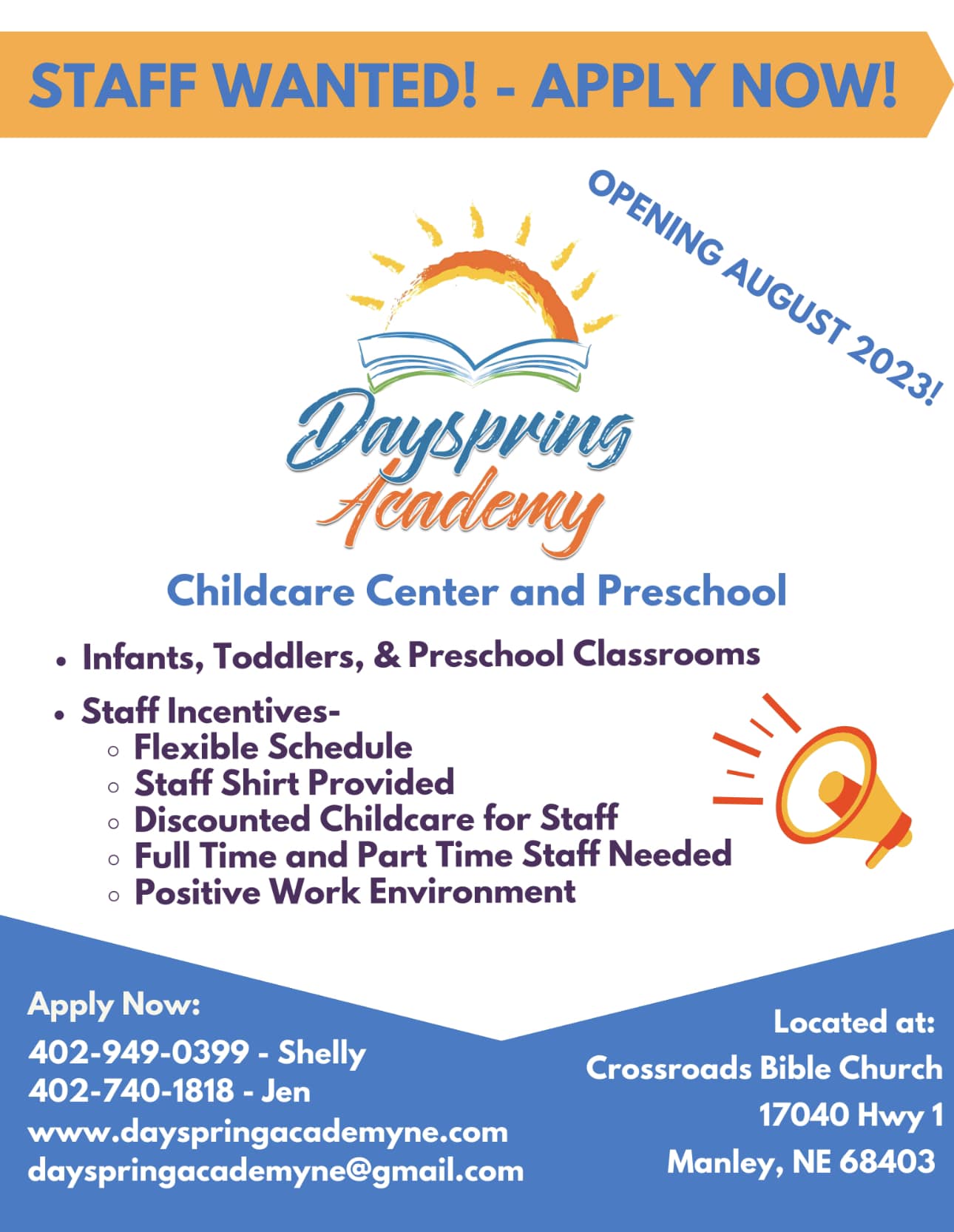 Daycare Manley hiring 72023