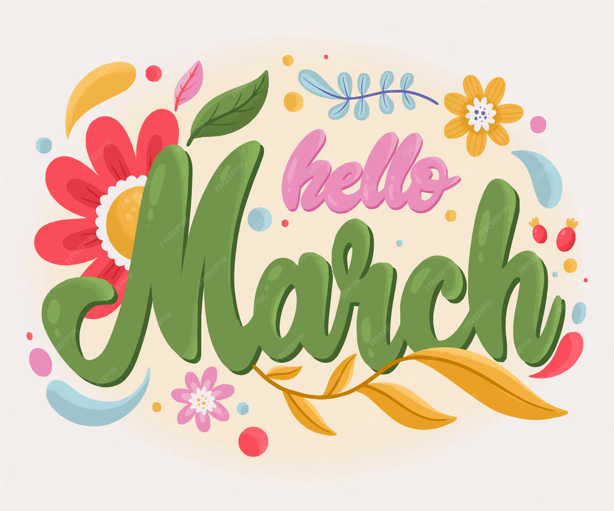 flat hello march lettering 23 2149294283