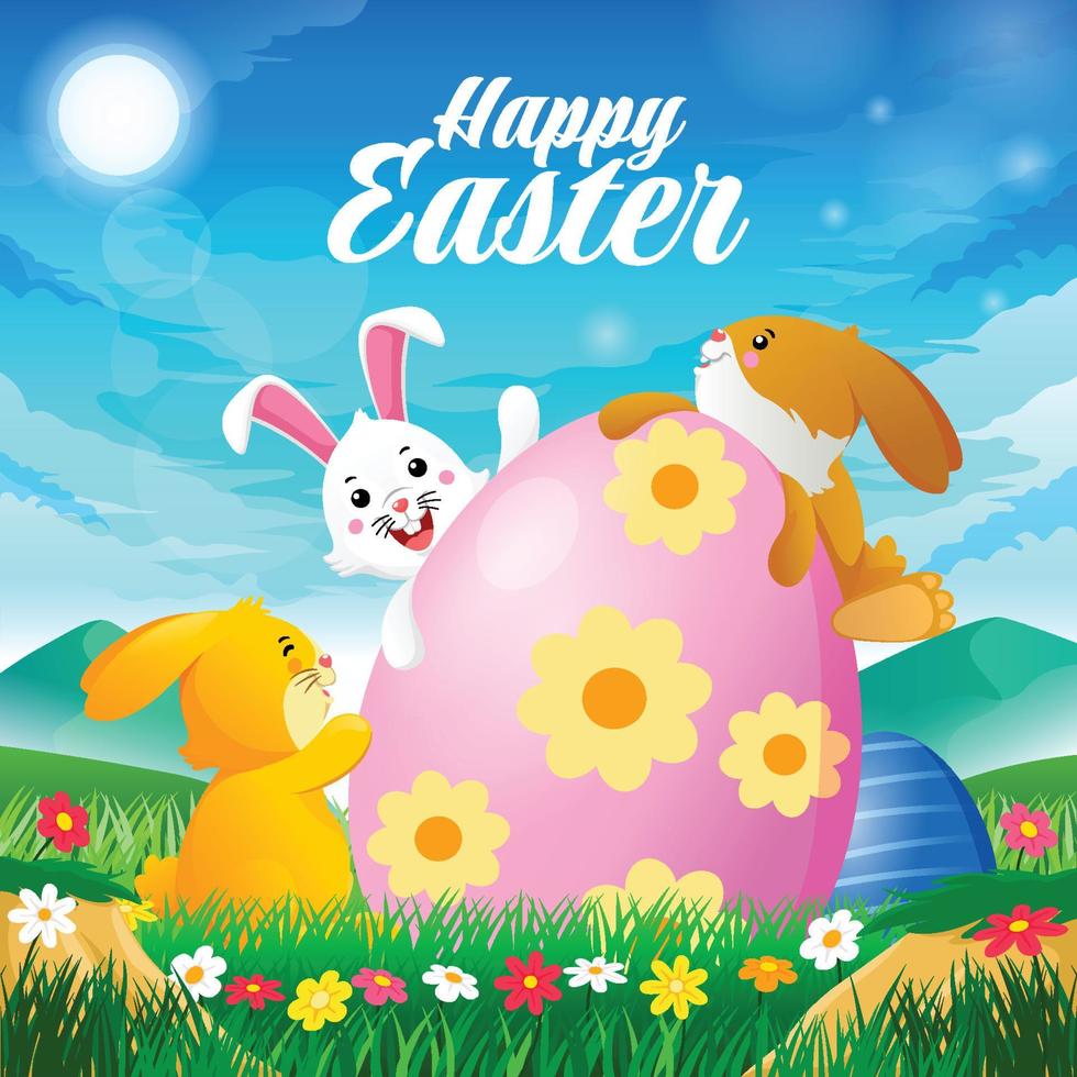 happy easter day free vector