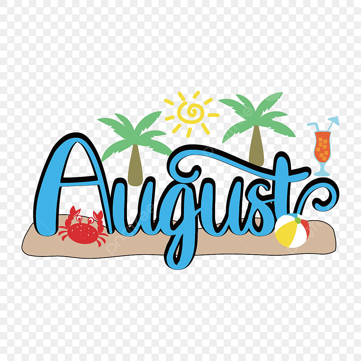 pngtree august seaside clip art svg png image 5970757